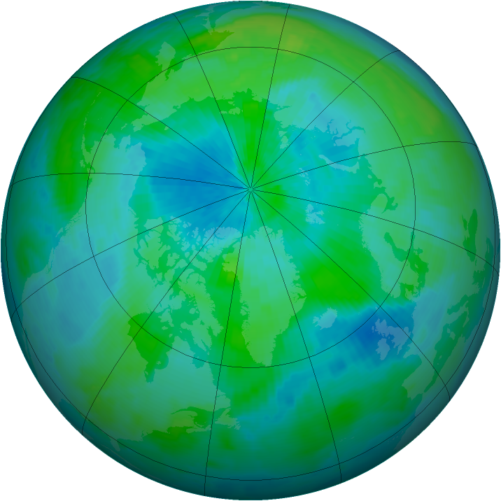 Arctic ozone map for 09 September 1997